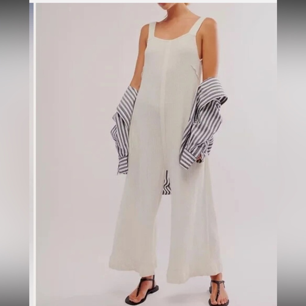 Free People FP One Callie One-Piece Jumpsuit – Size Large white/off white)